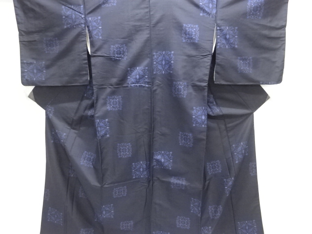 JAPANESE KIMONO / TSUMUGI / WOVEN FLOWER CREST
